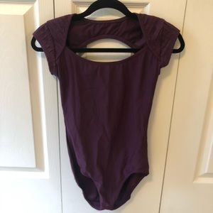 Maroon/Plum Open-Back Capezio Leotard